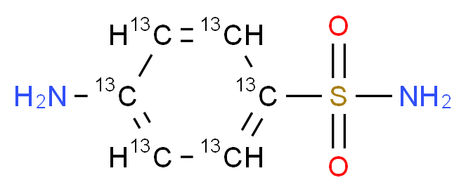 4-amino(1,2,3,4,5,6-<sup>1</sup><sup>3</sup>C<sub>6</sub>)benzene-1-sulfonamide_分子结构_CAS_1196157-89-7