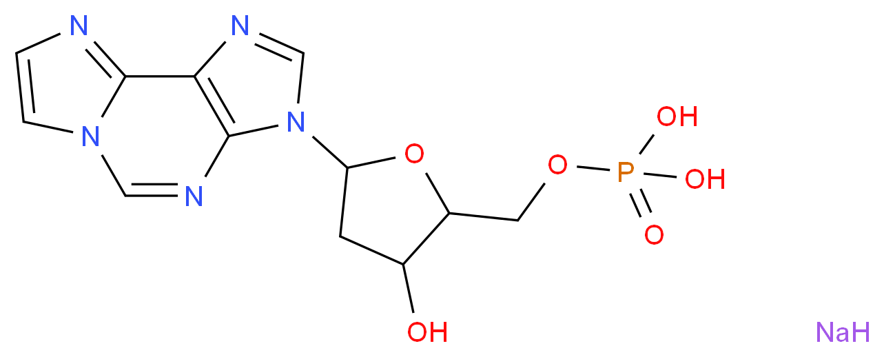 [(3-hydroxy-5-{3H-imidazo[2,1-f]purin-3-yl}oxolan-2-yl)methoxy]phosphonic acid sodium_分子结构_CAS_103213-55-4