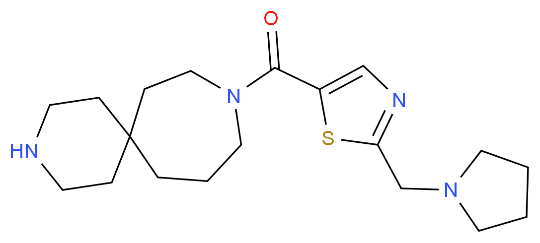 9-{[2-(pyrrolidin-1-ylmethyl)-1,3-thiazol-5-yl]carbonyl}-3,9-diazaspiro[5.6]dodecane_分子结构_CAS_)