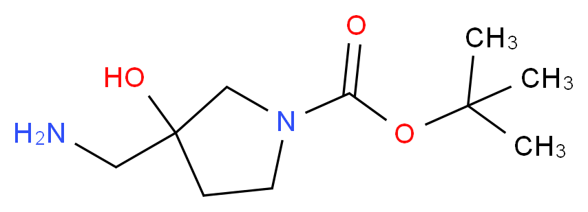 tert-butyl 3-(aminomethyl)-3-hydroxy-1-pyrrolidinecarboxylate_分子结构_CAS_114214-73-2)