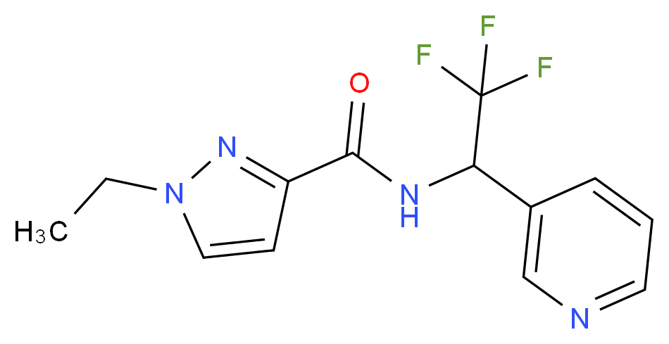1-ethyl-N-(2,2,2-trifluoro-1-pyridin-3-ylethyl)-1H-pyrazole-3-carboxamide_分子结构_CAS_)