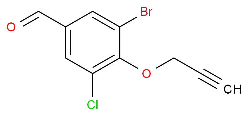 3-bromo-5-chloro-4-(prop-2-yn-1-yloxy)benzaldehyde_分子结构_CAS_444059-52-3)