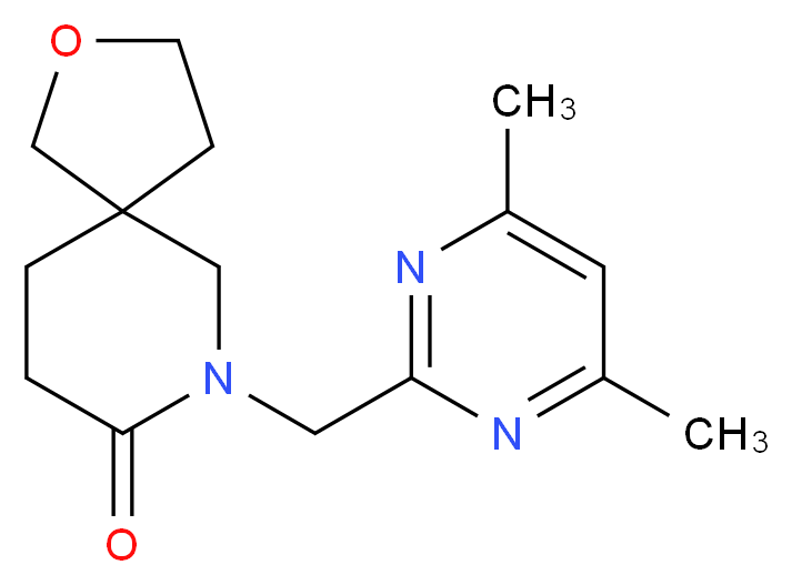 7-[(4,6-dimethylpyrimidin-2-yl)methyl]-2-oxa-7-azaspiro[4.5]decan-8-one_分子结构_CAS_)
