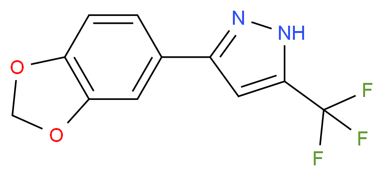 3-(2H-1,3-benzodioxol-5-yl)-5-(trifluoromethyl)-1H-pyrazole_分子结构_CAS_845266-32-2