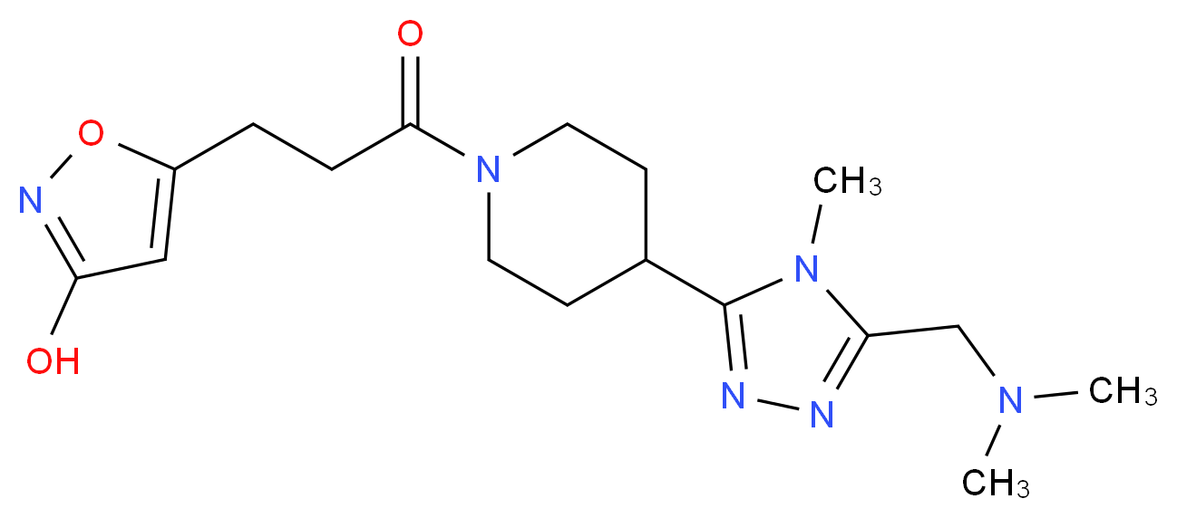 5-[3-(4-{5-[(dimethylamino)methyl]-4-methyl-4H-1,2,4-triazol-3-yl}piperidin-1-yl)-3-oxopropyl]isoxazol-3-ol_分子结构_CAS_)