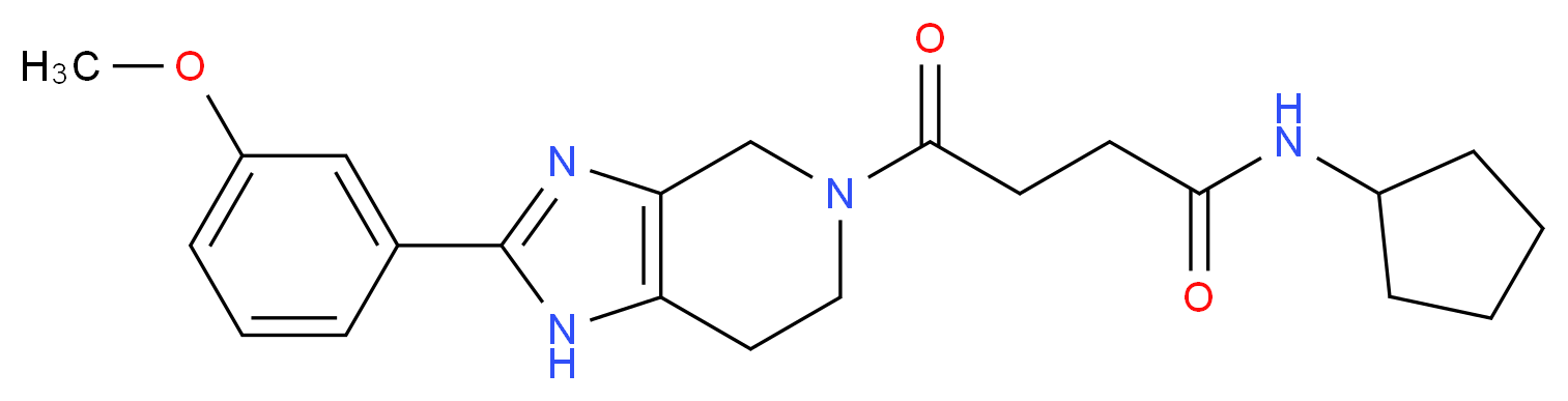 N-cyclopentyl-4-[2-(3-methoxyphenyl)-1,4,6,7-tetrahydro-5H-imidazo[4,5-c]pyridin-5-yl]-4-oxobutanamide_分子结构_CAS_)