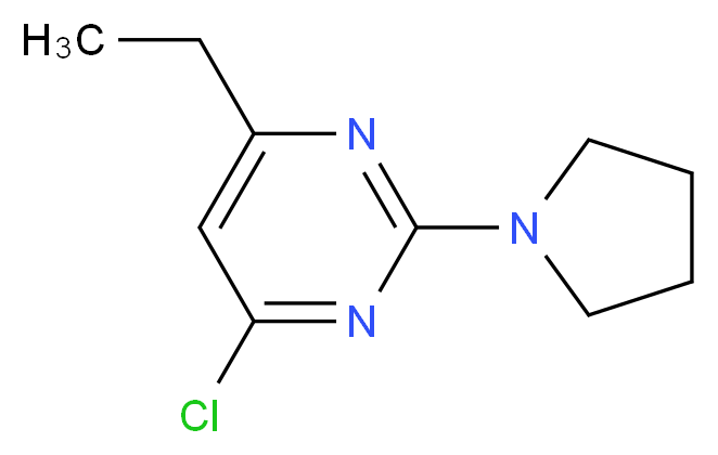 4-chloro-6-ethyl-2-(pyrrolidin-1-yl)pyrimidine_分子结构_CAS_901586-62-7