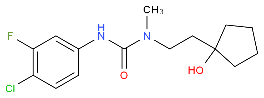 N'-(4-chloro-3-fluorophenyl)-N-[2-(1-hydroxycyclopentyl)ethyl]-N-methylurea_分子结构_CAS_)