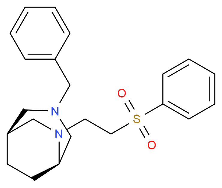 (1S*,5R*)-3-benzyl-6-[2-(phenylsulfonyl)ethyl]-3,6-diazabicyclo[3.2.2]nonane_分子结构_CAS_)