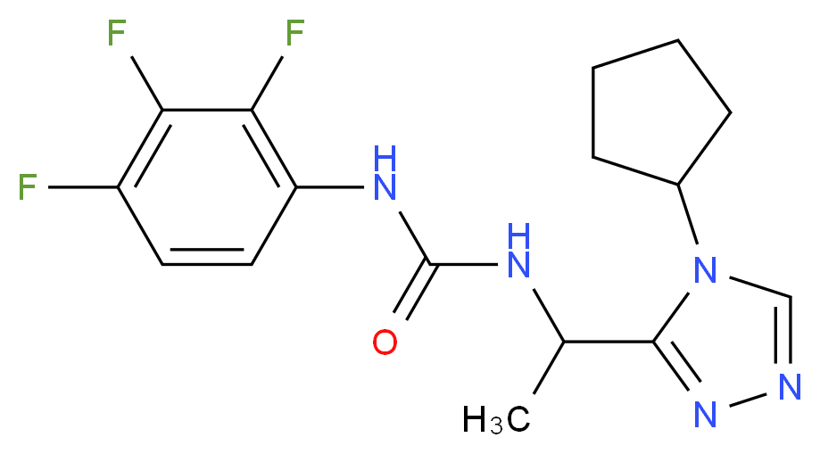 N-[1-(4-cyclopentyl-4H-1,2,4-triazol-3-yl)ethyl]-N'-(2,3,4-trifluorophenyl)urea_分子结构_CAS_)