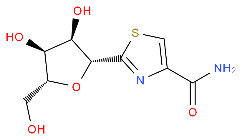 2-[(2R,3R,4S,5R)-3,4-dihydroxy-5-(hydroxymethyl)oxolan-2-yl]-1,3-thiazole-4-carboxamide_分子结构_CAS_60084-10-8
