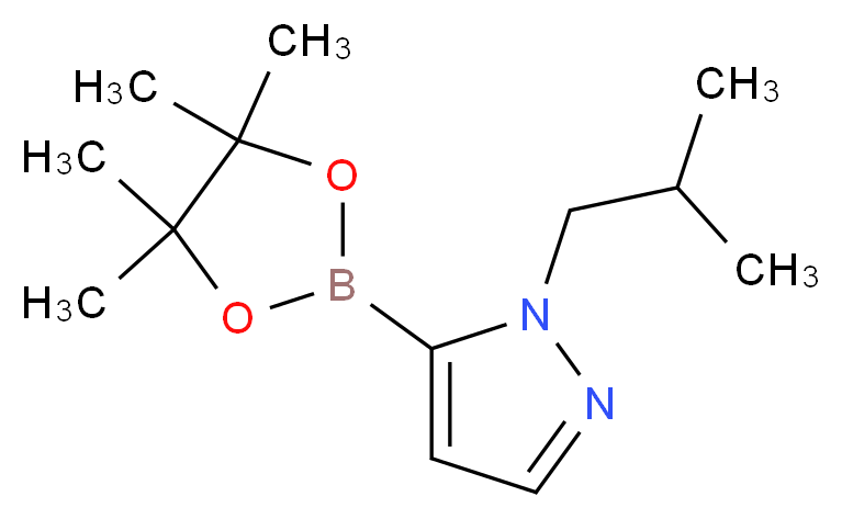 1-(2-METHYLPROPYL)-5-(4,4,5,5-TETRAMETHYL-1,3,2-DIOXABOROLAN-2-YL)-1H-PYRAZOLE_分子结构_CAS_847818-75-1)