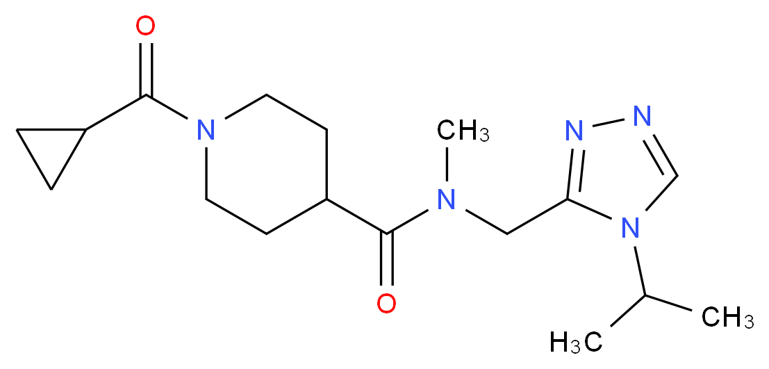 1-(cyclopropylcarbonyl)-N-[(4-isopropyl-4H-1,2,4-triazol-3-yl)methyl]-N-methyl-4-piperidinecarboxamide_分子结构_CAS_)