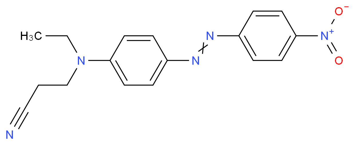 3-[ethyl({4-[2-(4-nitrophenyl)diazen-1-yl]phenyl})amino]propanenitrile_分子结构_CAS_31482-56-1