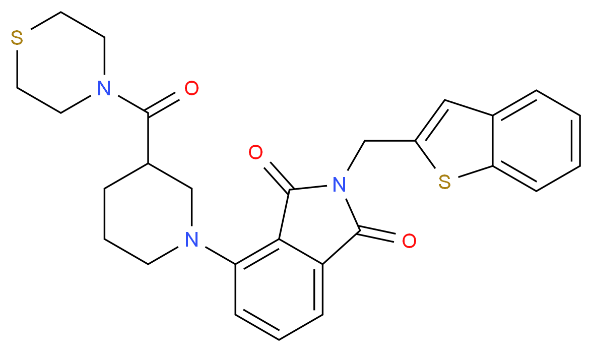 2-(1-benzothien-2-ylmethyl)-4-[3-(4-thiomorpholinylcarbonyl)-1-piperidinyl]-1H-isoindole-1,3(2H)-dione_分子结构_CAS_)