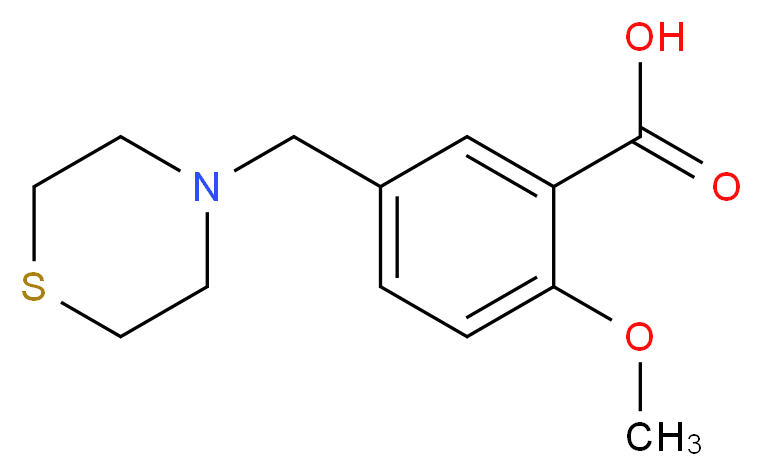 2-methoxy-5-(thiomorpholin-4-ylmethyl)benzoic acid_分子结构_CAS_)