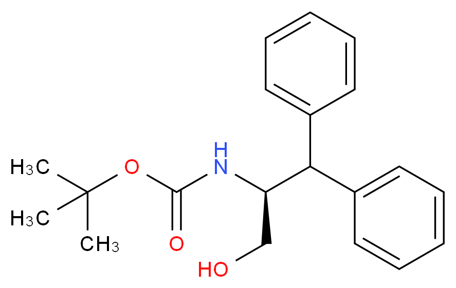 tert-butyl N-[(2S)-3-hydroxy-1,1-diphenylpropan-2-yl]carbamate_分子结构_CAS_155836-47-8