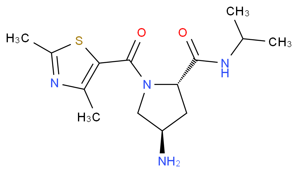 (2S,4R)-4-amino-1-[(2,4-dimethyl-1,3-thiazol-5-yl)carbonyl]-N-isopropylpyrrolidine-2-carboxamide_分子结构_CAS_)