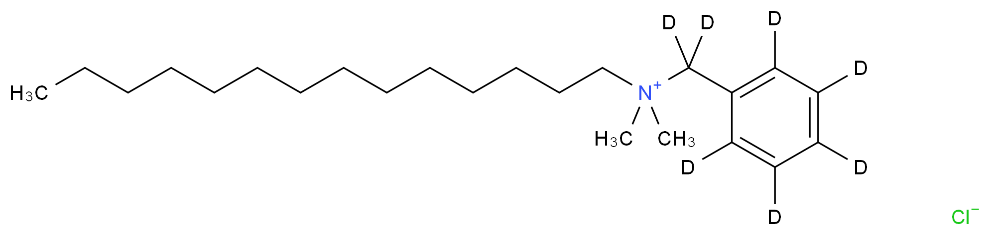 dimethyl[(<sup>2</sup>H<sub>5</sub>)phenyl(<sup>2</sup>H<sub>2</sub>)methyl]tetradecylazanium chloride_分子结构_CAS_1219178-72-9