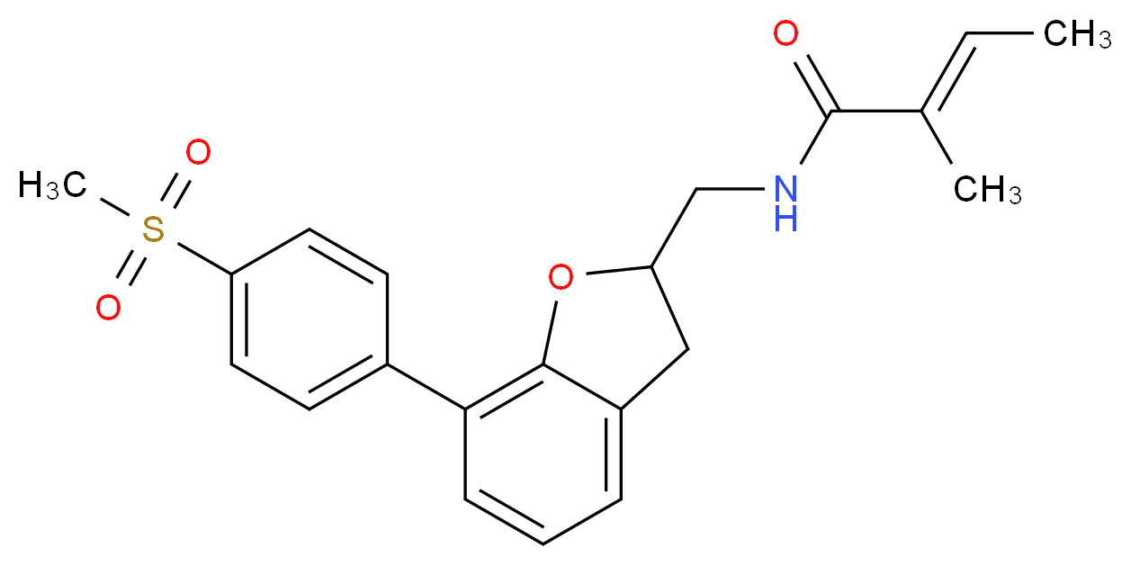 (2E)-2-methyl-N-({7-[4-(methylsulfonyl)phenyl]-2,3-dihydro-1-benzofuran-2-yl}methyl)-2-butenamide_分子结构_CAS_)