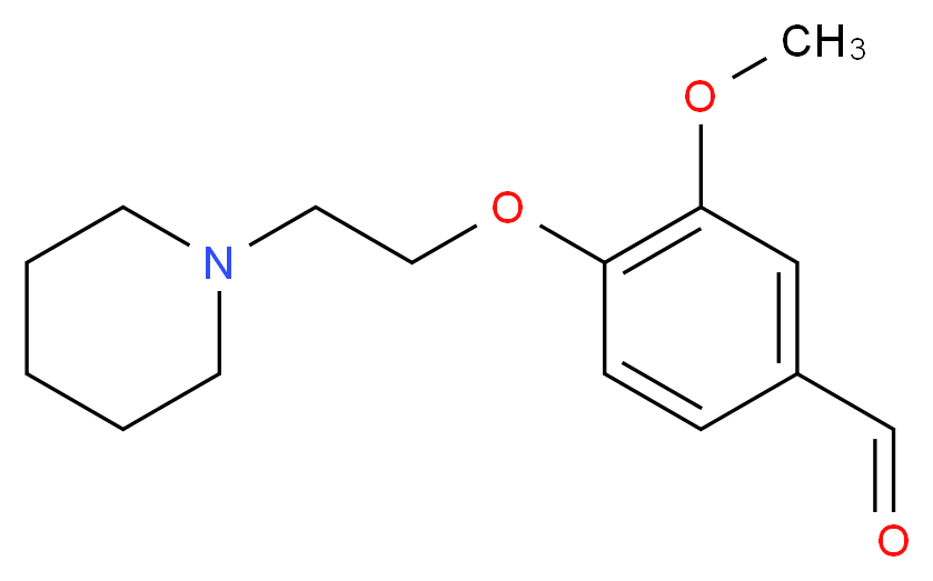 3-methoxy-4-[2-(piperidin-1-yl)ethoxy]benzaldehyde_分子结构_CAS_46995-88-4