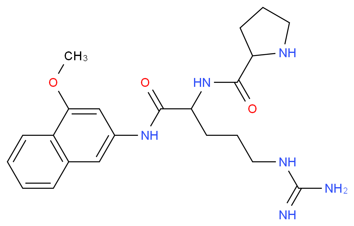 5-carbamimidamido-N-(4-methoxynaphthalen-2-yl)-2-(pyrrolidin-2-ylformamido)pentanamide_分子结构_CAS_42761-75-1