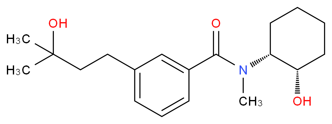N-[(1R*,2S*)-2-hydroxycyclohexyl]-3-(3-hydroxy-3-methylbutyl)-N-methylbenzamide_分子结构_CAS_)
