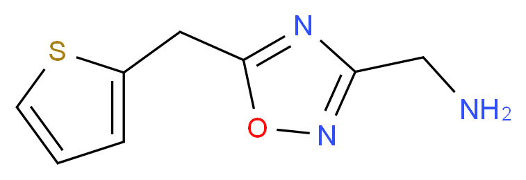 [5-(thiophen-2-ylmethyl)-1,2,4-oxadiazol-3-yl]methanamine_分子结构_CAS_1208409-04-4