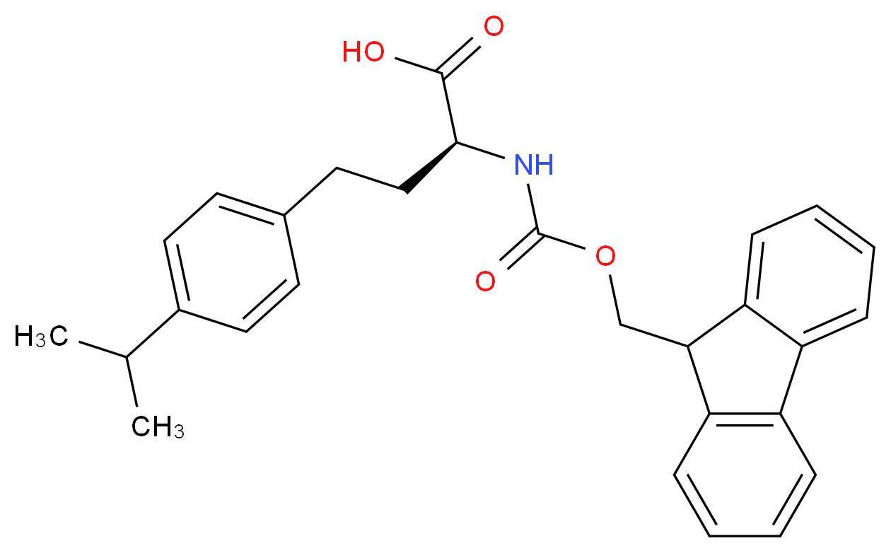 (S)-2-(9H-FLUOREN-9-YLMETHOXYCARBONYLAMINO)-4-(4-ISOPROPYL-PHENYL)-BUTYRIC ACID_分子结构_CAS_)