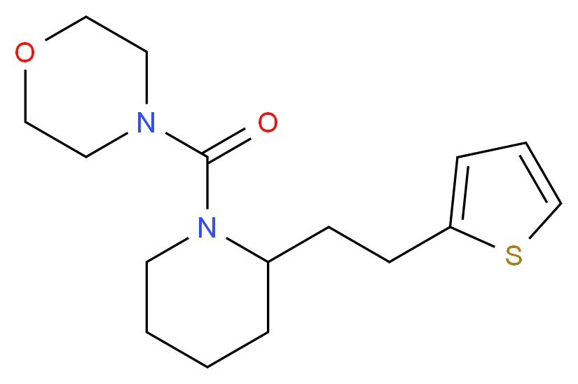 4-({2-[2-(2-thienyl)ethyl]-1-piperidinyl}carbonyl)morpholine_分子结构_CAS_)