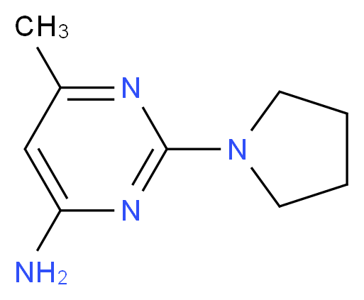 6-methyl-2-(pyrrolidin-1-yl)pyrimidin-4-amine_分子结构_CAS_1247645-16-4