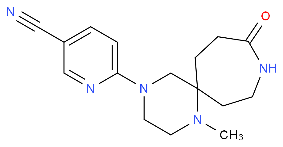 6-(1-methyl-10-oxo-1,4,9-triazaspiro[5.6]dodec-4-yl)nicotinonitrile_分子结构_CAS_)