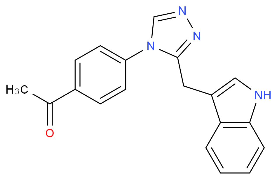 1-{4-[3-(1H-indol-3-ylmethyl)-4H-1,2,4-triazol-4-yl]phenyl}ethanone_分子结构_CAS_)
