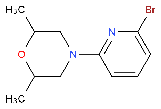 4-(6-bromopyridin-2-yl)-2,6-dimethylmorpholine_分子结构_CAS_1060813-18-4)