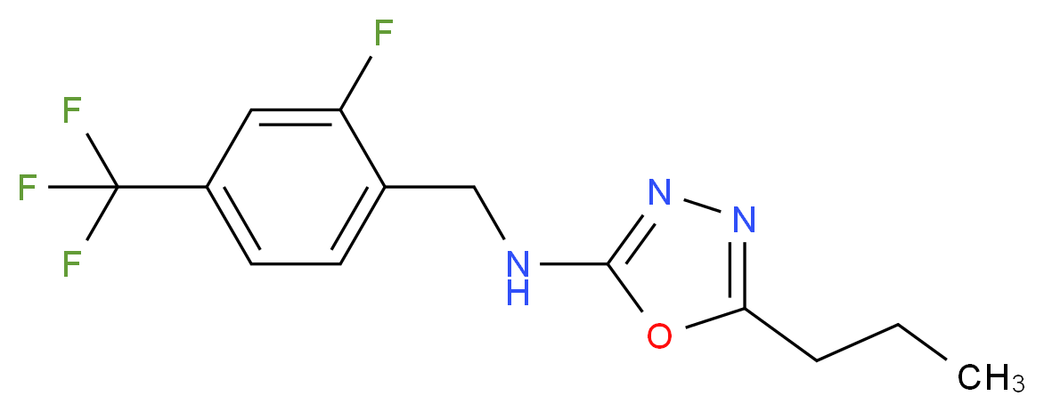 N-[2-fluoro-4-(trifluoromethyl)benzyl]-5-propyl-1,3,4-oxadiazol-2-amine_分子结构_CAS_)