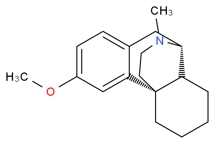 (1R,9R)-4-methoxy-17-methyl-17-azatetracyclo[7.5.3.0<sup>1</sup>,<sup>1</sup><sup>0</sup>.0<sup>2</sup>,<sup>7</sup>]heptadeca-2,4,6-triene_分子结构_CAS_6031-86-3