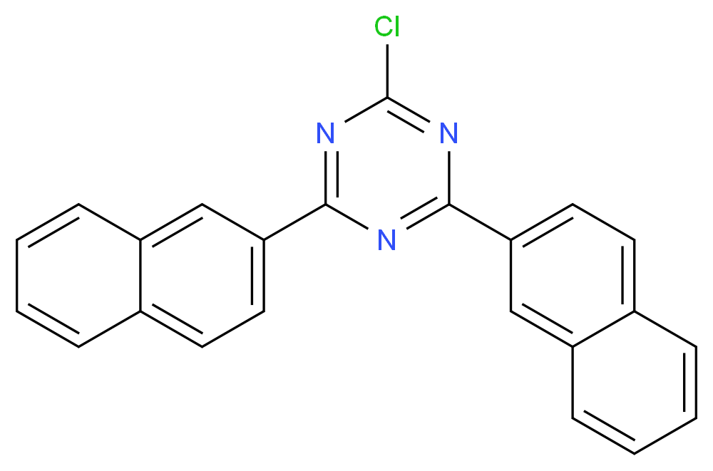 2-chloro-4,6-bis(naphthalen-2-yl)-1,3,5-triazine_分子结构_CAS_1247124-77-1