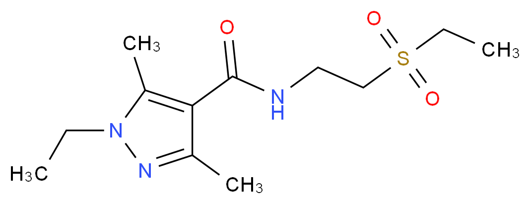 1-ethyl-N-[2-(ethylsulfonyl)ethyl]-3,5-dimethyl-1H-pyrazole-4-carboxamide_分子结构_CAS_)