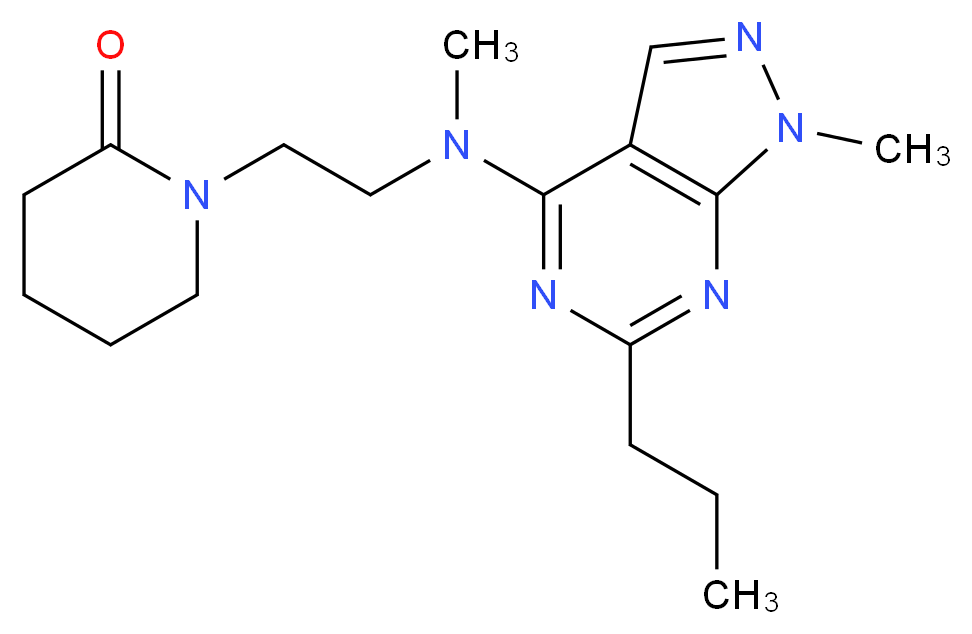 1-{2-[methyl(1-methyl-6-propyl-1H-pyrazolo[3,4-d]pyrimidin-4-yl)amino]ethyl}-2-piperidinone_分子结构_CAS_)