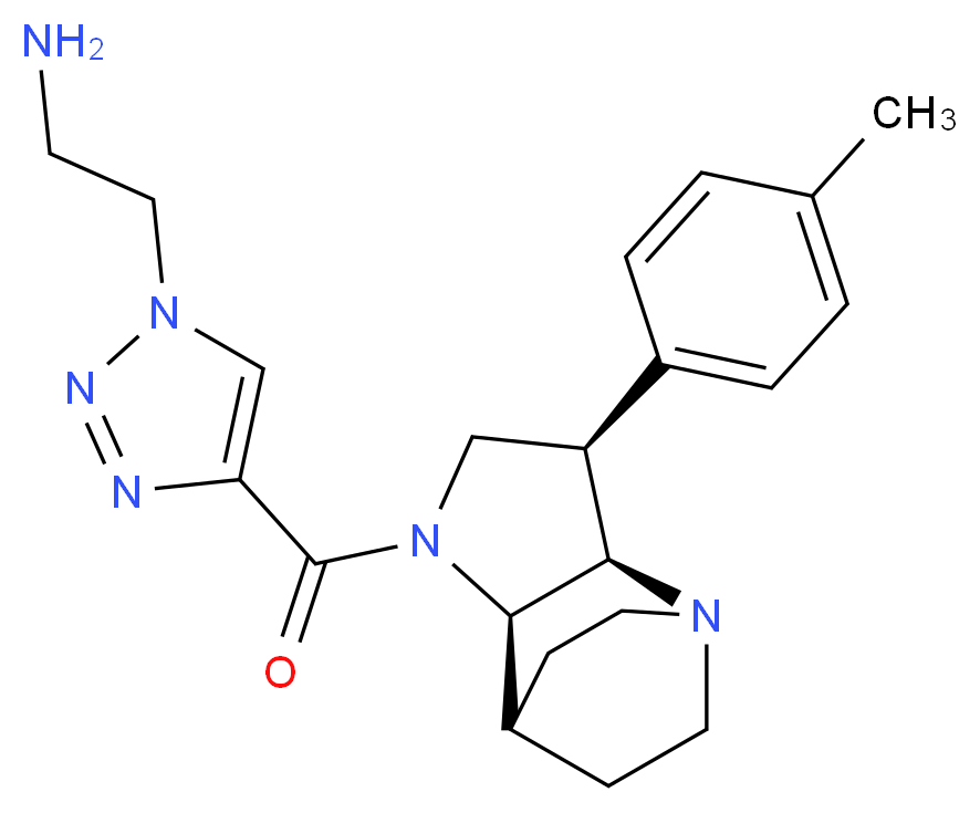2-(4-{[(3R*,3aR*,7aR*)-3-(4-methylphenyl)hexahydro-4,7-ethanopyrrolo[3,2-b]pyridin-1(2H)-yl]carbonyl}-1H-1,2,3-triazol-1-yl)ethanamine_分子结构_CAS_)