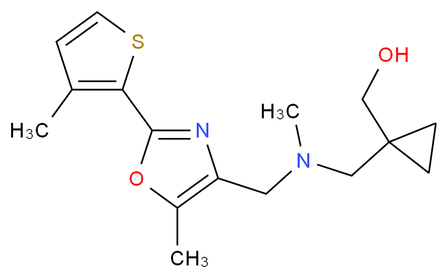 {1-[(methyl{[5-methyl-2-(3-methyl-2-thienyl)-1,3-oxazol-4-yl]methyl}amino)methyl]cyclopropyl}methanol_分子结构_CAS_)