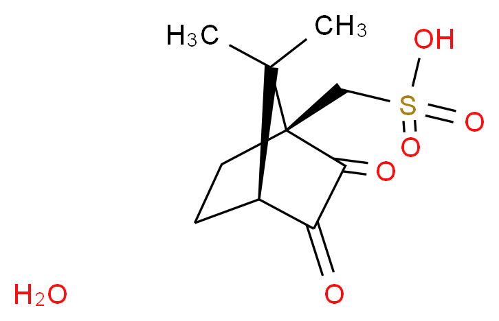 [(1S,4S)-7,7-dimethyl-2,3-dioxobicyclo[2.2.1]heptan-1-yl]methanesulfonic acid hydrate_分子结构_CAS_73413-79-3