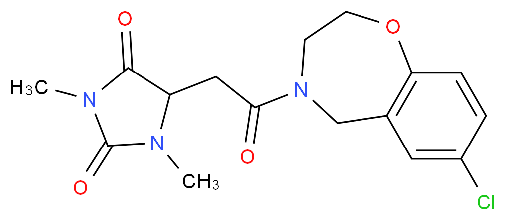 5-[2-(7-chloro-2,3-dihydro-1,4-benzoxazepin-4(5H)-yl)-2-oxoethyl]-1,3-dimethyl-2,4-imidazolidinedione_分子结构_CAS_)