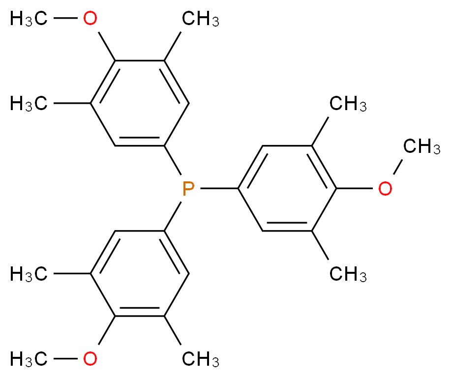 三(4-甲氧基-3,5-二甲基苯基)膦_分子结构_CAS_121898-64-4)