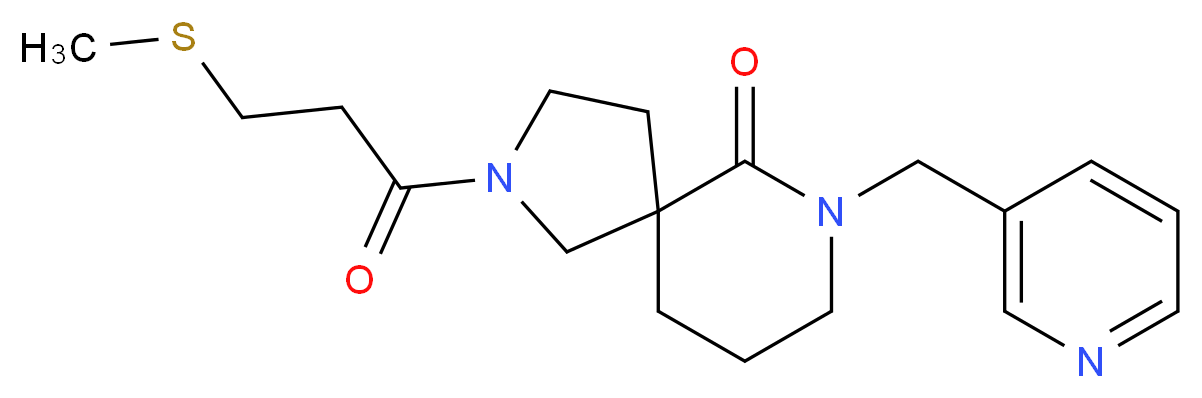 2-[3-(methylthio)propanoyl]-7-(3-pyridinylmethyl)-2,7-diazaspiro[4.5]decan-6-one_分子结构_CAS_)