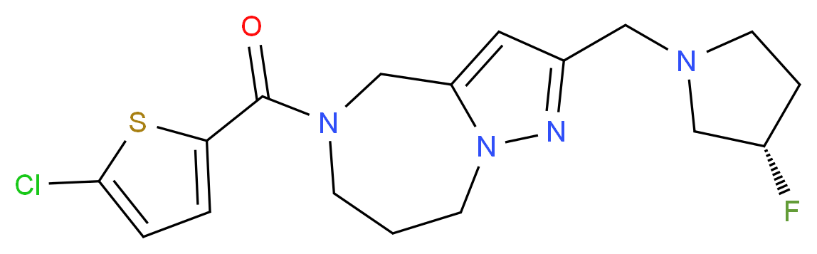 5-[(5-chloro-2-thienyl)carbonyl]-2-{[(3S)-3-fluoro-1-pyrrolidinyl]methyl}-5,6,7,8-tetrahydro-4H-pyrazolo[1,5-a][1,4]diazepine_分子结构_CAS_)
