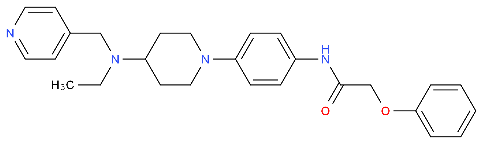 N-(4-{4-[ethyl(4-pyridinylmethyl)amino]-1-piperidinyl}phenyl)-2-phenoxyacetamide_分子结构_CAS_)