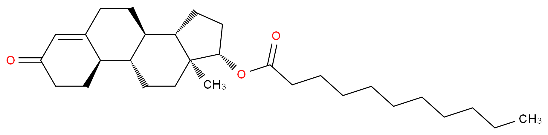 (1S,2R,10R,11S,14S,15S)-15-methyl-5-oxotetracyclo[8.7.0.0<sup>2</sup>,<sup>7</sup>.0<sup>1</sup><sup>1</sup>,<sup>1</sup><sup>5</sup>]heptadec-6-en-14-yl undecanoate_分子结构_CAS_862-89-5