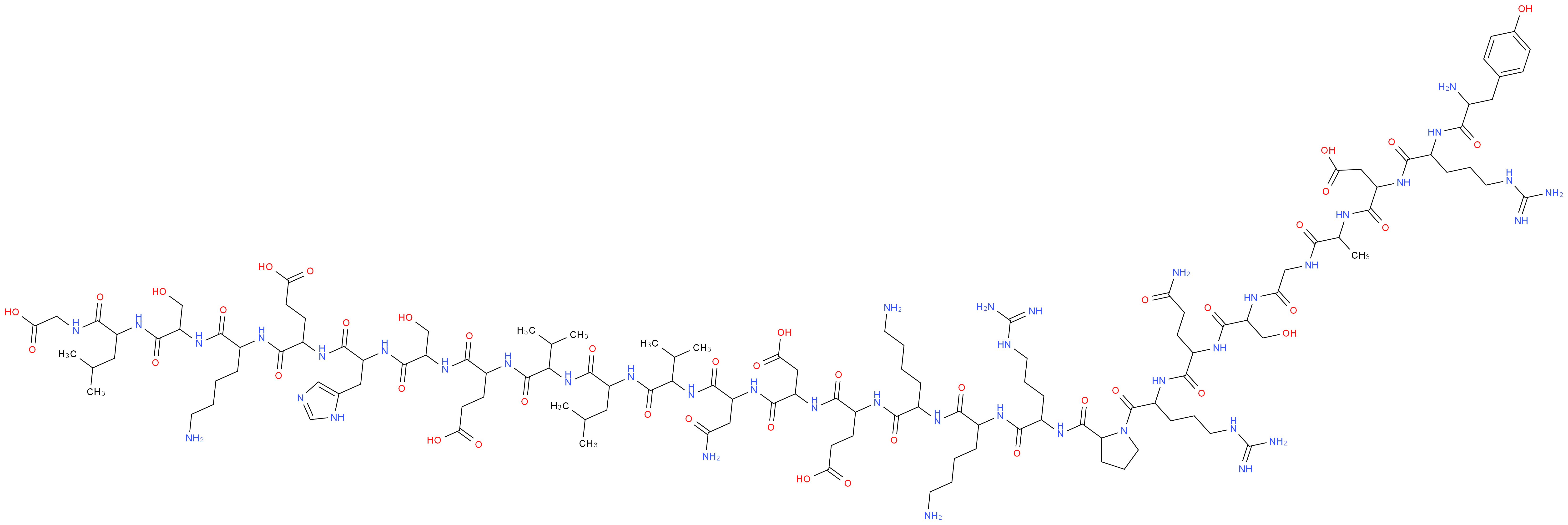 4-[(5-amino-1-{[1-({1-[(carboxymethyl)carbamoyl]-3-methylbutyl}carbamoyl)-2-hydroxyethyl]carbamoyl}pentyl)carbamoyl]-4-[2-(2-{2-[2-(2-{2-[2-(2-{2-[6-amino-2-(6-amino-2-{2-[(1-{2-[2-(2-{2-[2-(2-{2-[2-amino-3-(4-hydroxyphenyl)propanamido]-5-carbamimidamidopentanamido}-3-carboxypropanamido)propanamido]acetamido}-3-hydroxypropanamido)-4-carbamoylbutanamido]-5-carbamimidamidopentanoyl}pyrrolidin-2-yl)formamido]-5-carbamimidamidopentanamido}hexanamido)hexanamido]-4-carboxybutanamido}-3-carboxypropanamido)-3-carbamoylpropanamido]-3-methylbutanamido}-4-methylpentanamido)-3-methylbutanamido]-4-carboxybutanamido}-3-hydroxypropanamido)-3-(1H-imidazol-5-yl)propanamido]butanoic acid_分子结构_CAS_92952-95-9