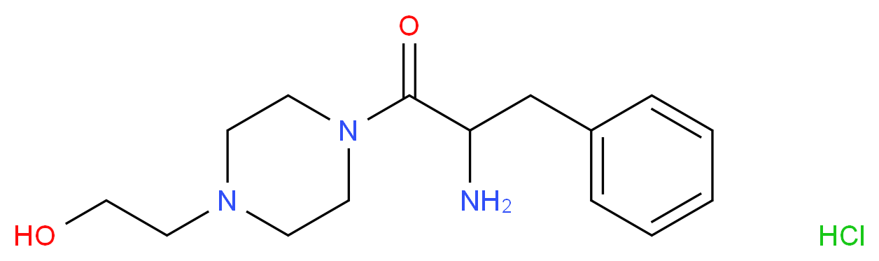 2-Amino-1-[4-(2-hydroxyethyl)-1-piperazinyl]-3-phenyl-1-propanone hydrochloride_分子结构_CAS_)